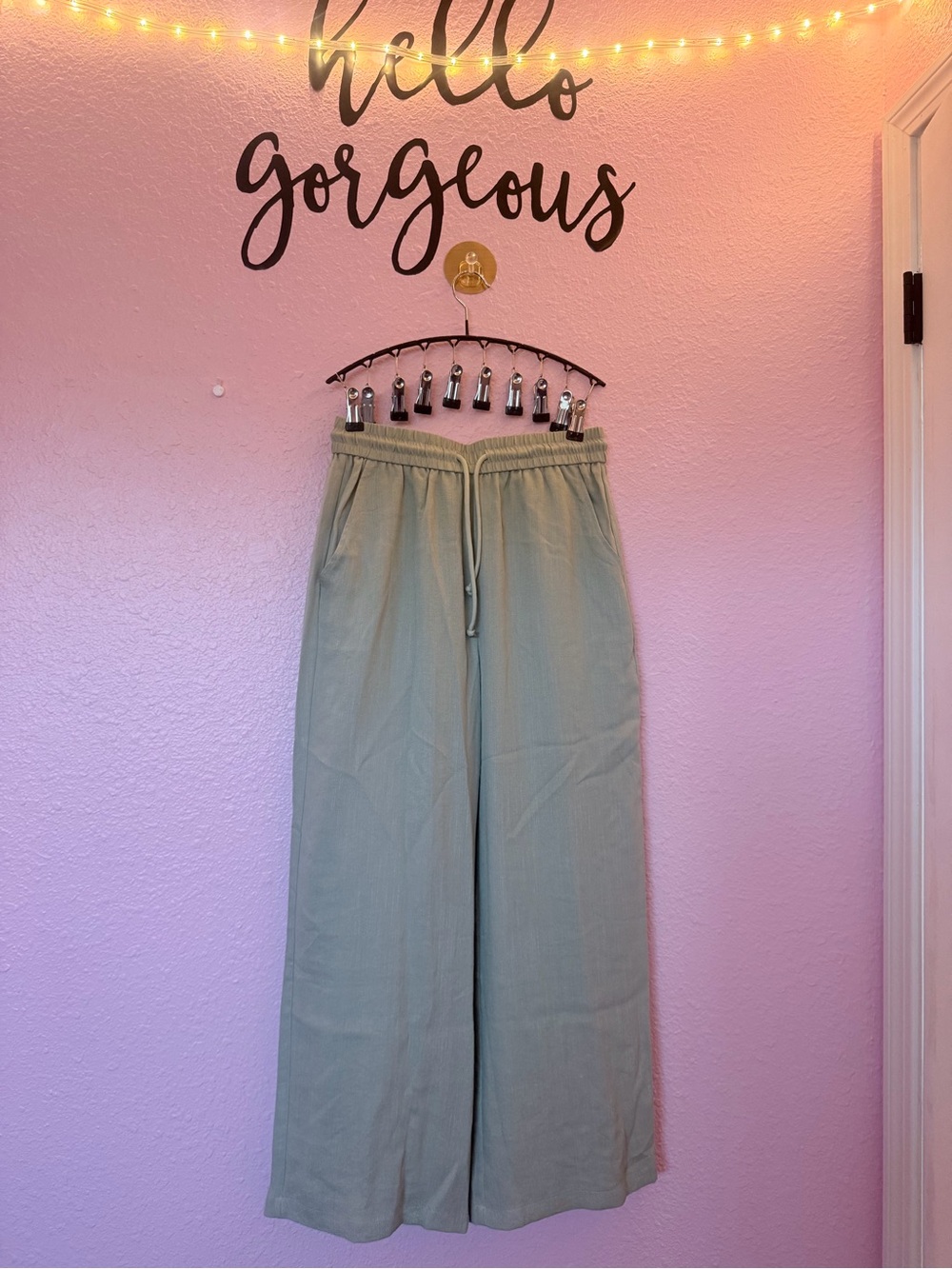Halara Women’s  Wide-Leg Drawstring Pants - Sage Green